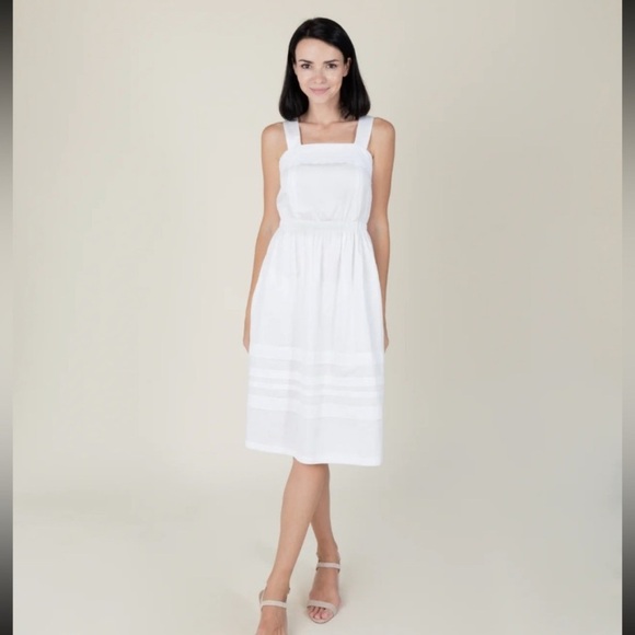 Cella & Flo Vivian Voile Lace Nursing Dress Women’s Size XS Midi Cotton White - Picture 1 of 14